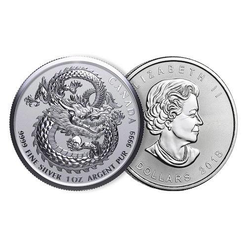 2018 Canada 1 oz “Lucky Dragon” Silver Coins
