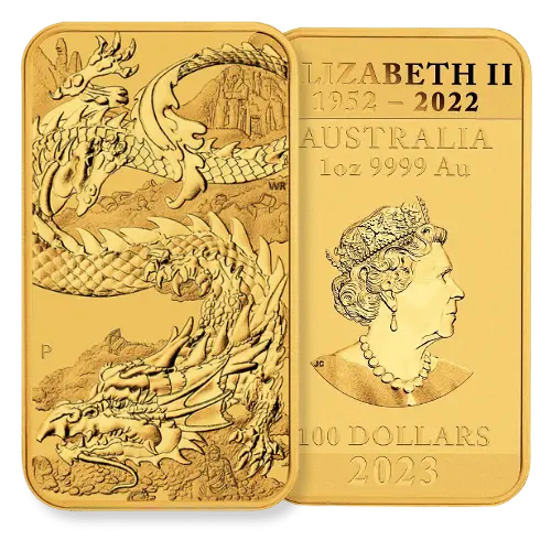 2023 1 oz Perth Mint “Dragon” Gold Bar