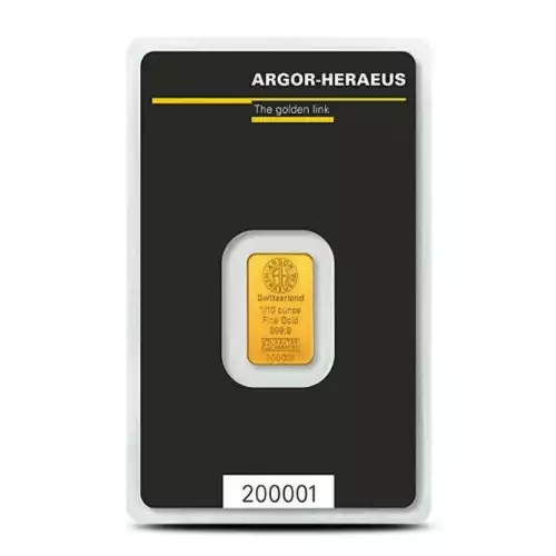 1/10 oz Gold Bar - Argor-Heraeus  (2)