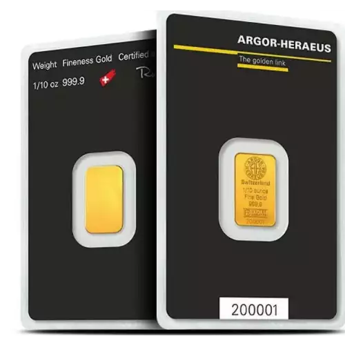 1/10 oz Gold Bar - Argor-Heraeus  (3)