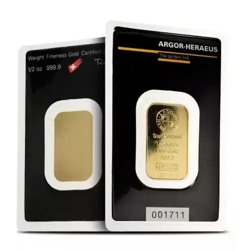 1/2 oz Gold Bar - Argor-Heraeus (Carded) 