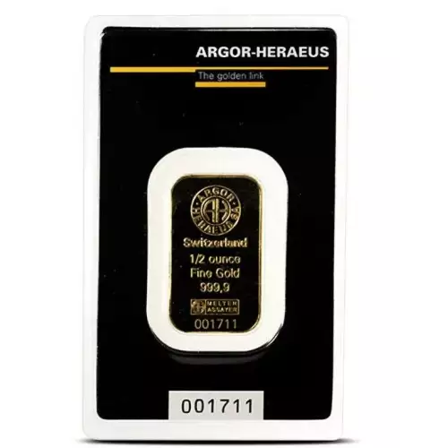 1/2 oz Gold Bar - Argor-Heraeus (Carded)  (3)