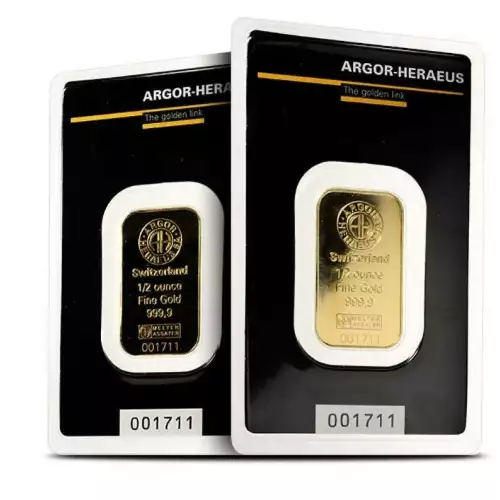 1/2 oz Gold Bar - Argor-Heraeus (Carded)  (4)