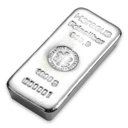 1kg Heraeus Cast Silver Bar (2)