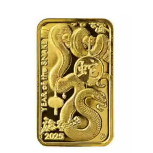 2.5 GRAM GOLD BAR LUNAR SNAKE ASAHI MINT  (2)