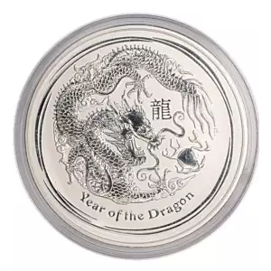 2012 Australia 5 oz Silver Year of the Dragon BU