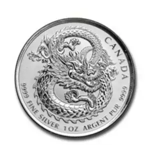 2019 1 oz Canadian Lucky Dragon High Relief Silver Coin 