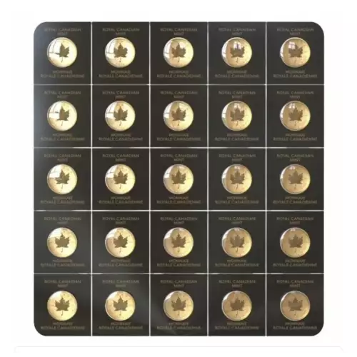 25 x 1 g Canadian MapleGram Gold Coins (Carded)   (2)