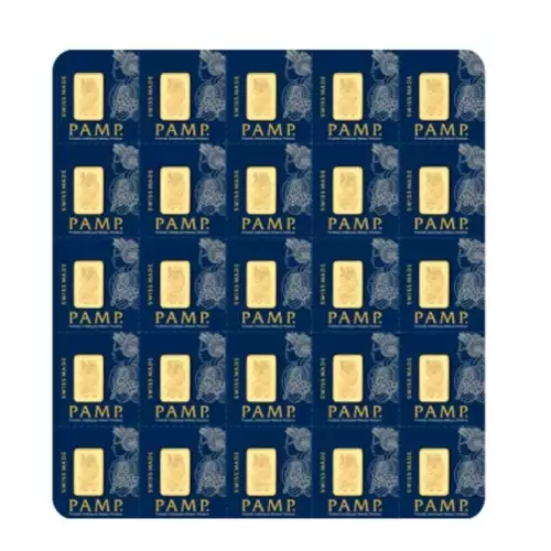 25 x 1 g Gold Bar - PAMP Multigram Gold Bar (Carded)   (3)