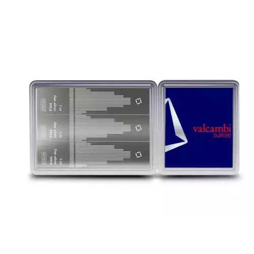 3 oz Valcambi Skyline Silver CombiBar (3×1 oz w/ Assay)